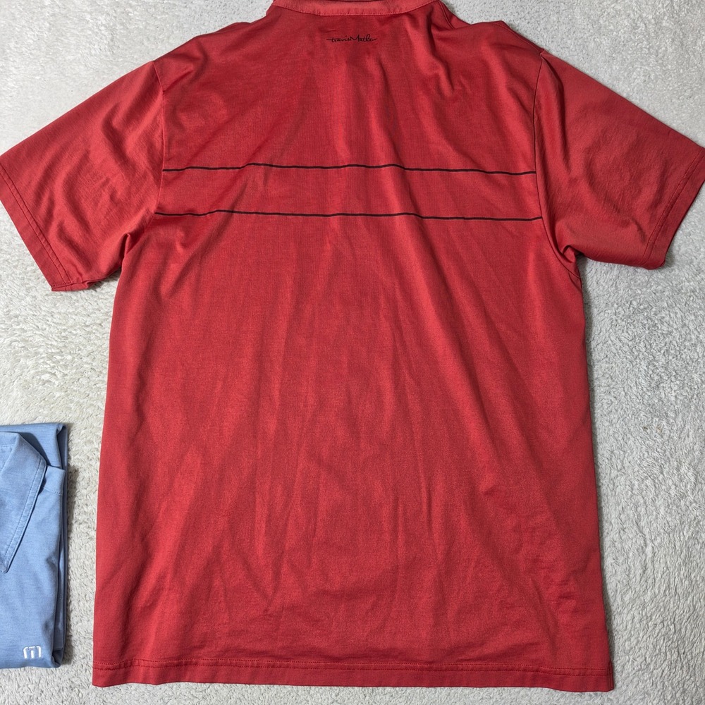2 Pack! TravisMathew Polos Mens XL‎ Red Blue Bundle Short Sleeve Golf Athletic - Picture 5 of 14